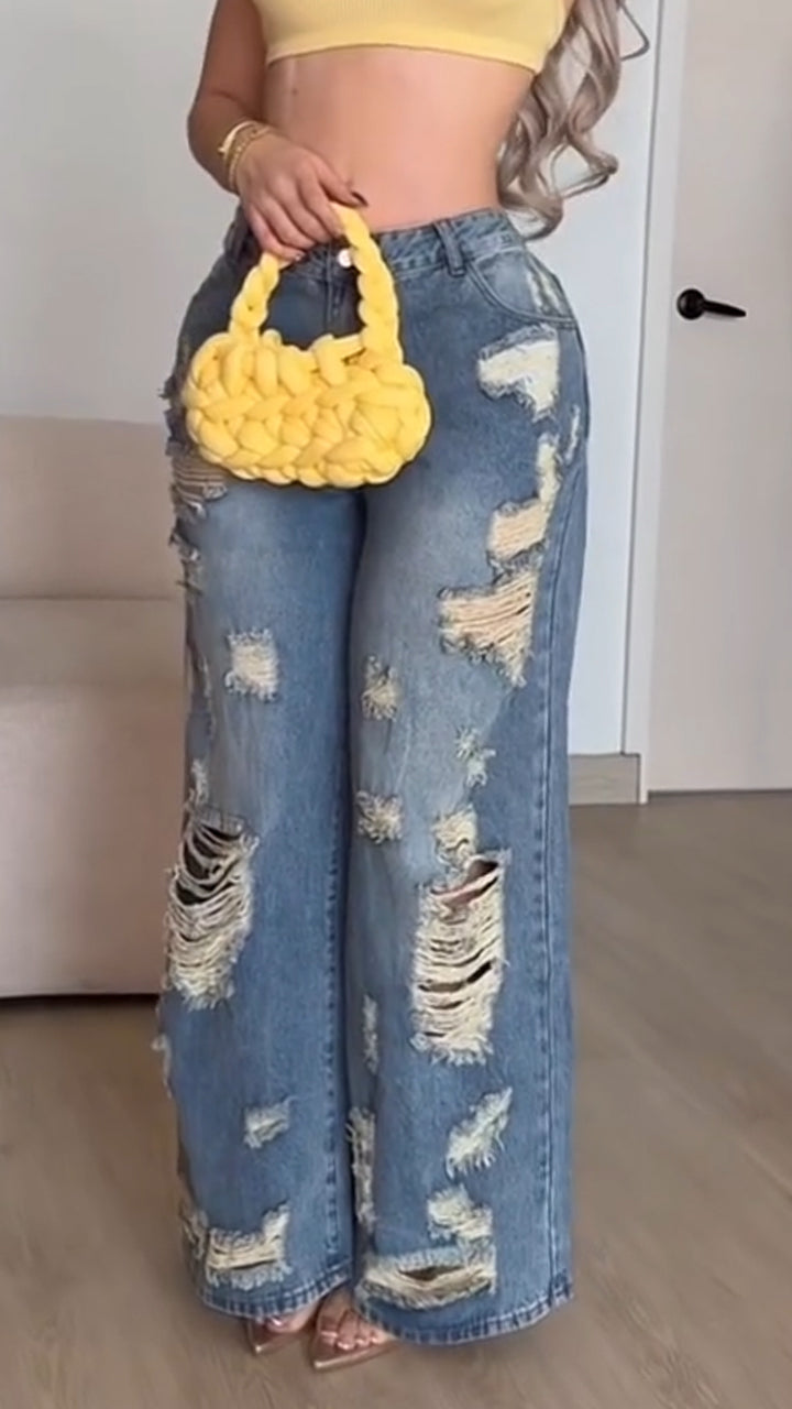 Women Ripped Washed Casual Jeans