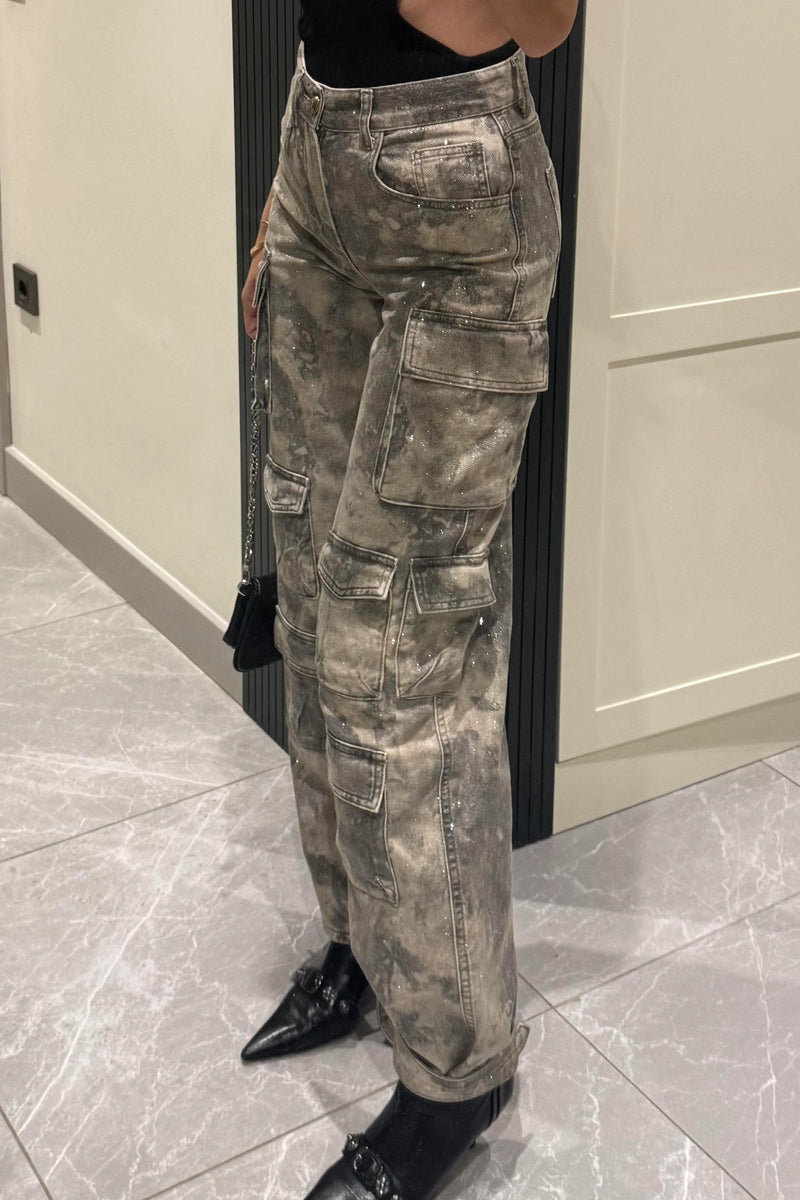 Ladies' Hot Selling Casual Camouflage Workwear Straight Leg Jeans In Spring And Summer