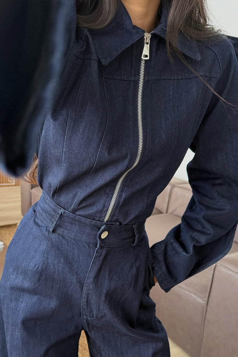 Women's Fashion Wave Sleeve Denim Jacket or Wide Leg Jeans