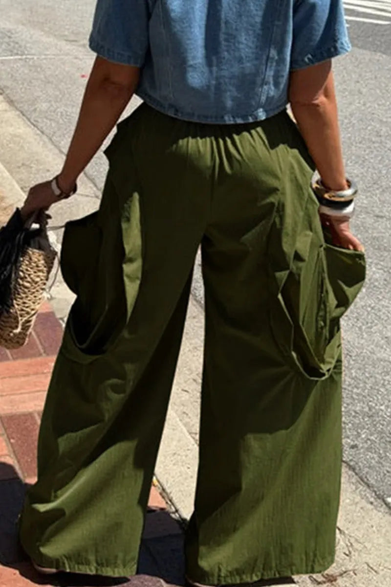 Women's Street-Style Loose Wide Leg Trousers With Pockets