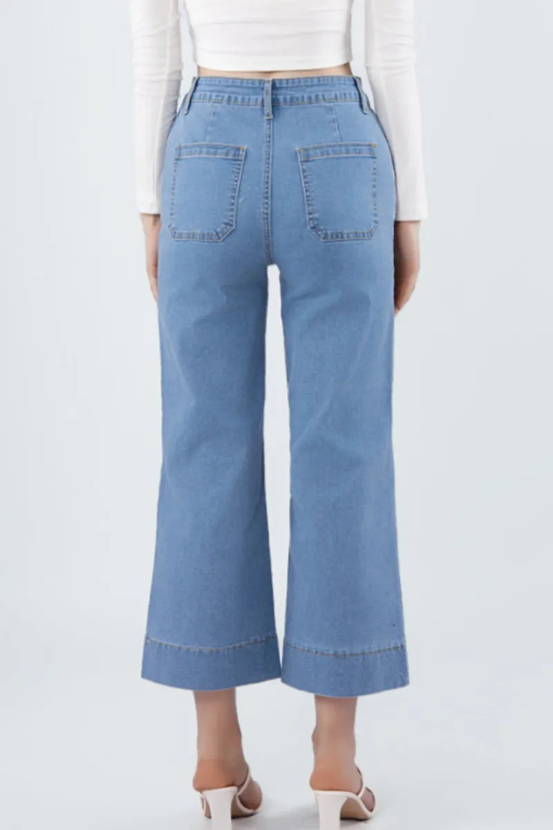 Women's Classic High Waist Straight Cut Ankle Jeans