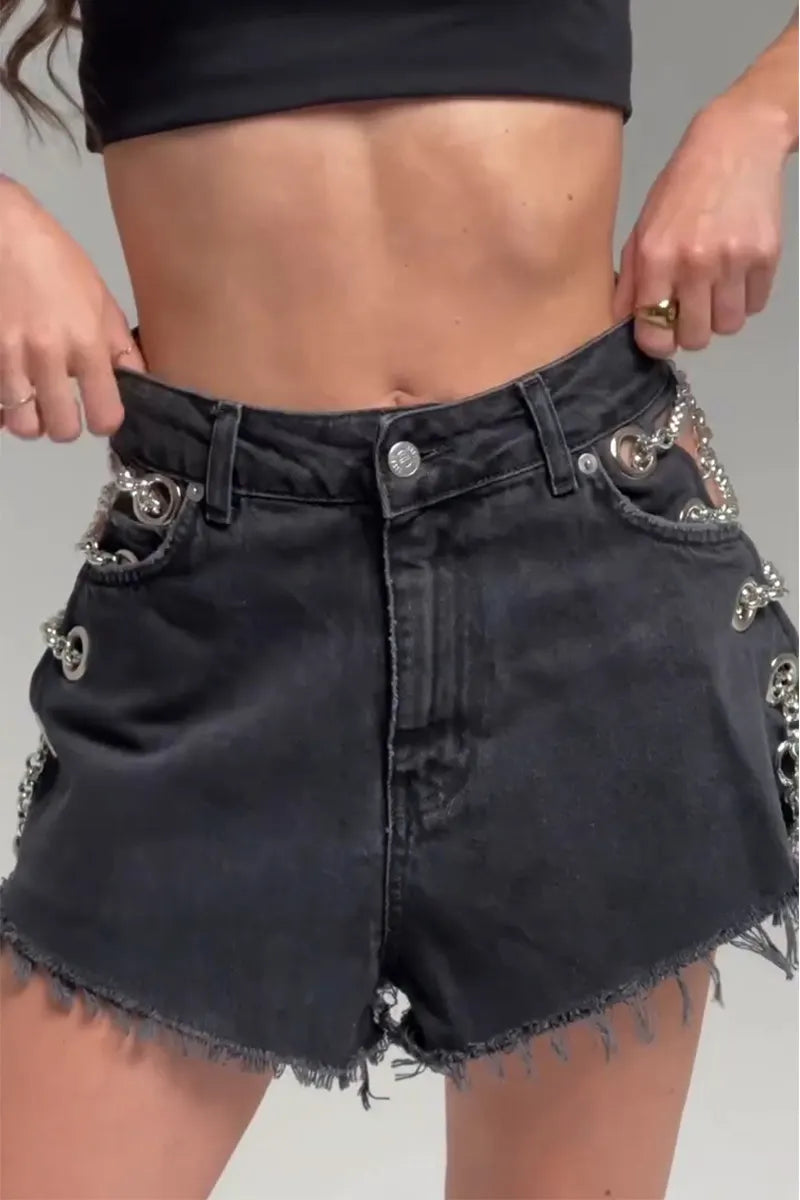 Women's Side Chain Trim Fashion Cropped Jeans