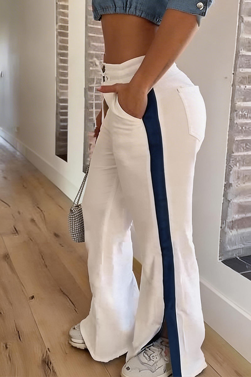 Women's Casual Side Color Block Sweatpants