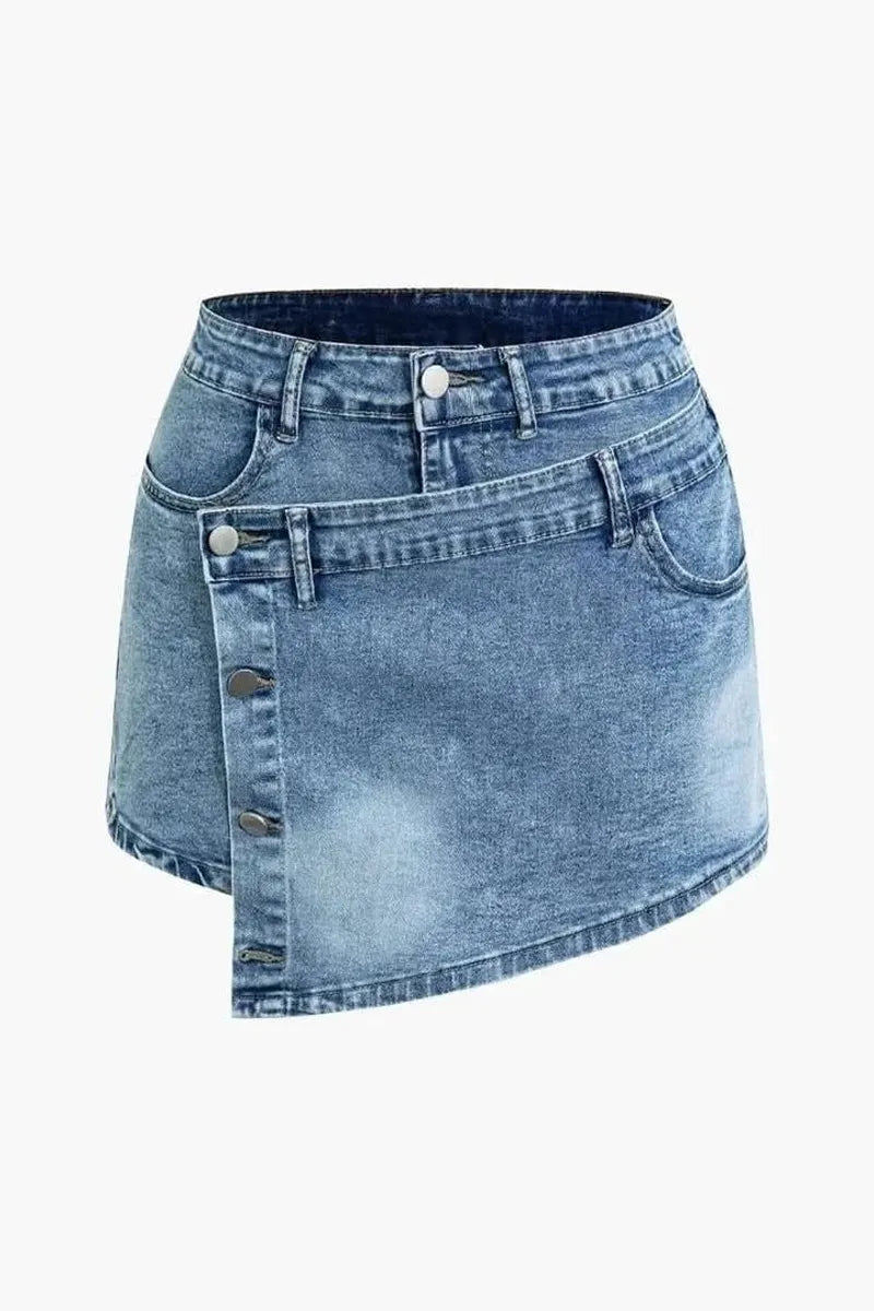 Ladies' Casual Denim Mini Skirt