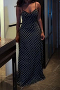 Women Suspender Polka Dot Elegant Temperament Dinner Party Style Dress