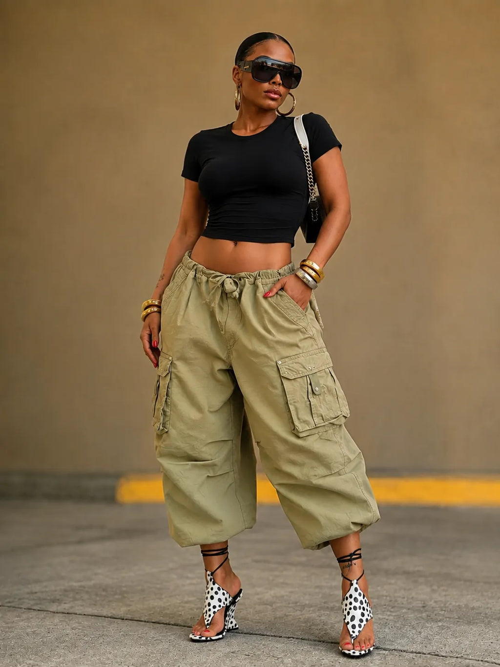 Women's Multi-Pocket Capri Cargo Pants