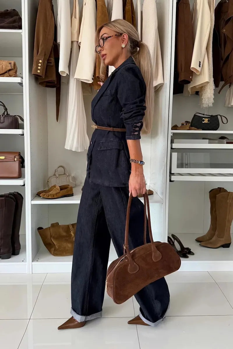 Women's Relaxed Fit Denim Jacket + Straight-Leg Denim Jeans