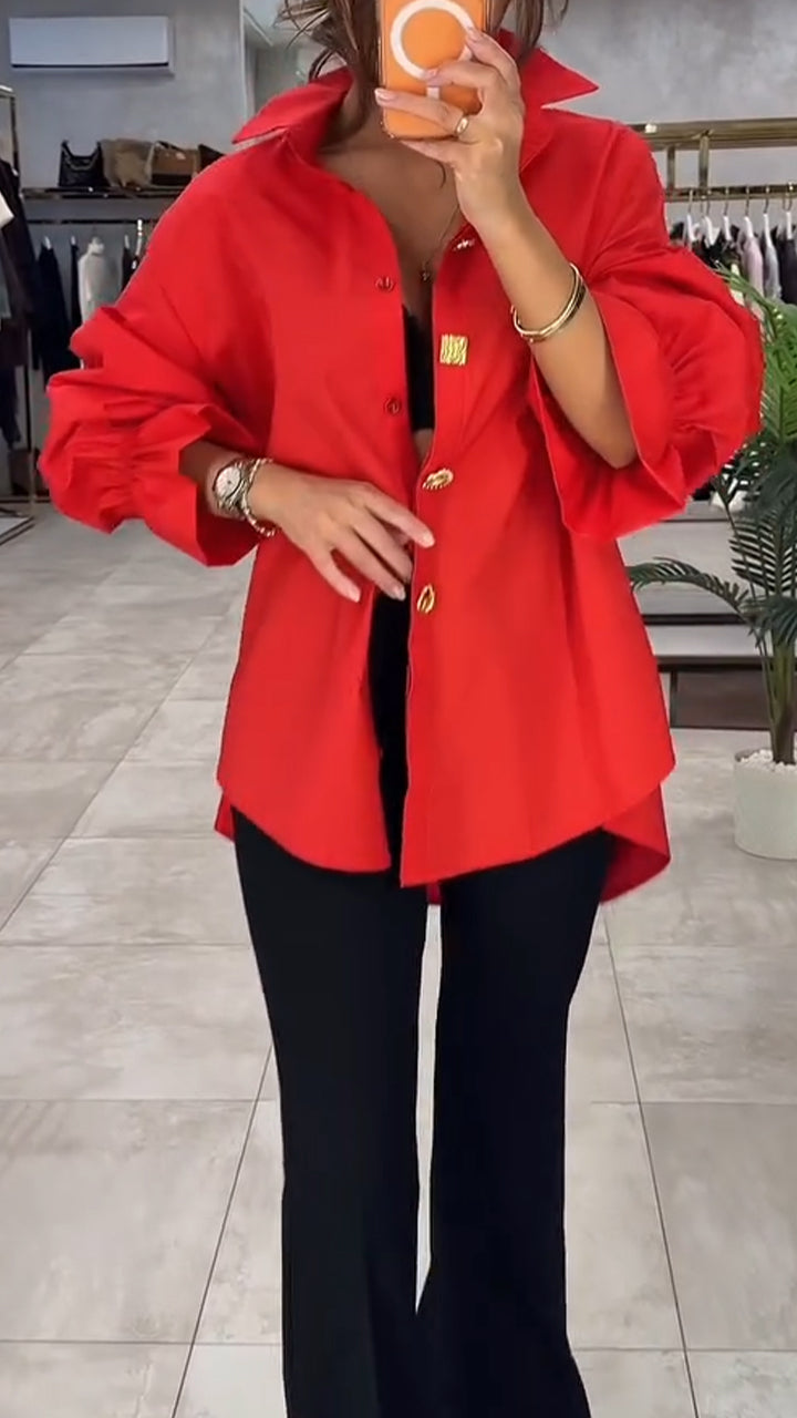Women Collar Irregular Casual Shirt