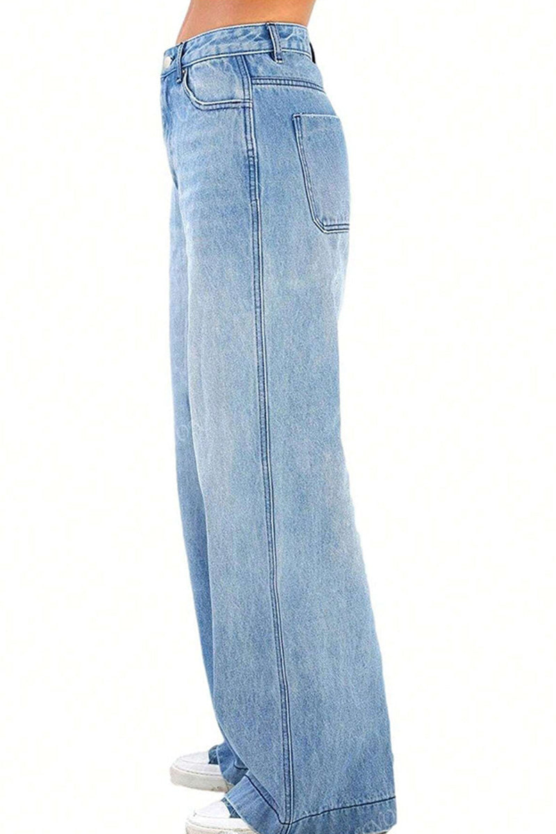 Women's Vintage Washed Wide Leg Jeans