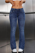 Versatile Navy Blue Elastic Bootcut Women's Jeans