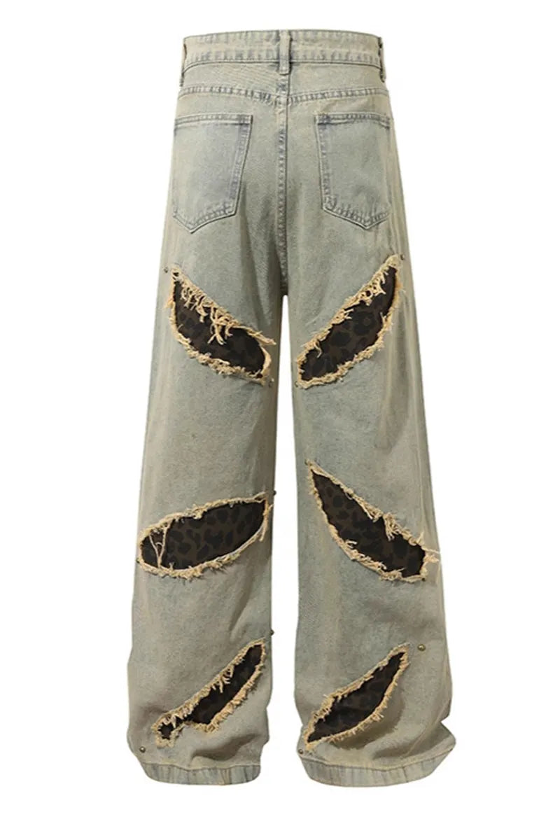 Hot Selling Women's Casual Washed Ripped Straight Leg Jeans