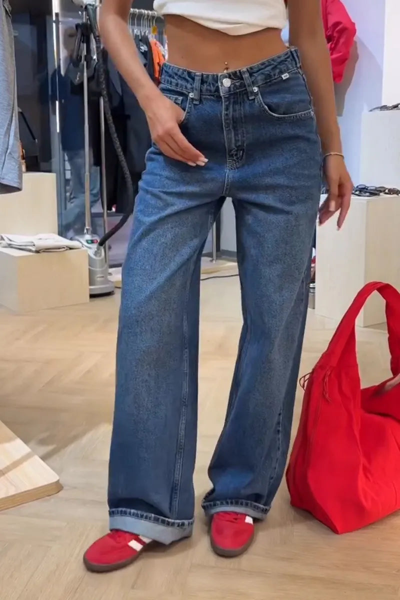 Women's Wing Printed Casual Washed Jeans