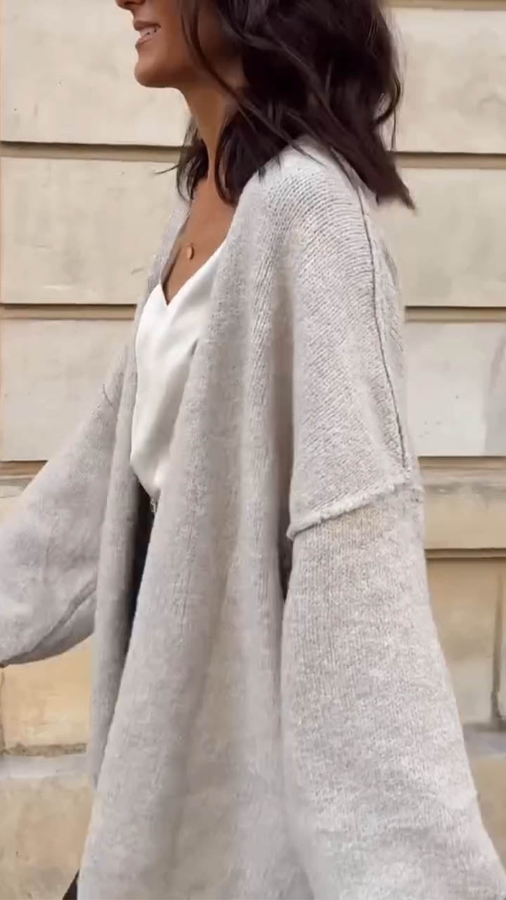 Women Solid Color Casual Cardigan