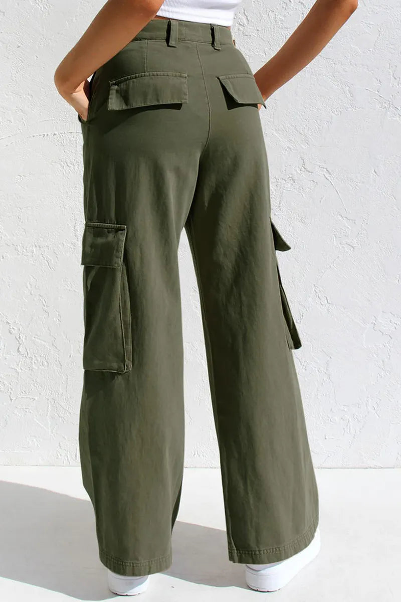 Ladies' Stylish Utility Cargo Jeans With Pockets