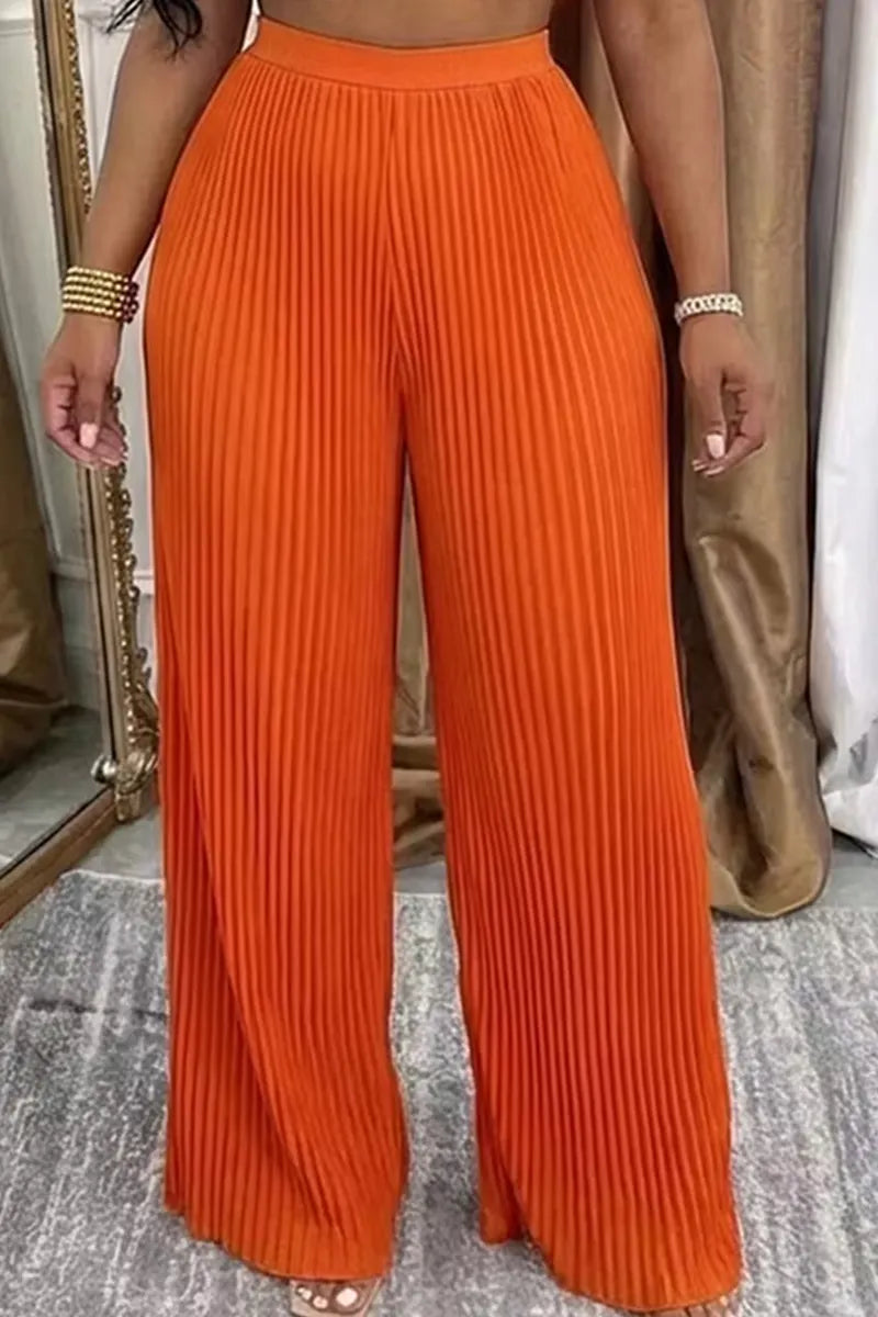 Women's Layered Spaghetti Strap Cropped Top Or Pleated Wide Leg Trousers