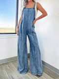 Women's Casual Cotton Denim Jumpsuit