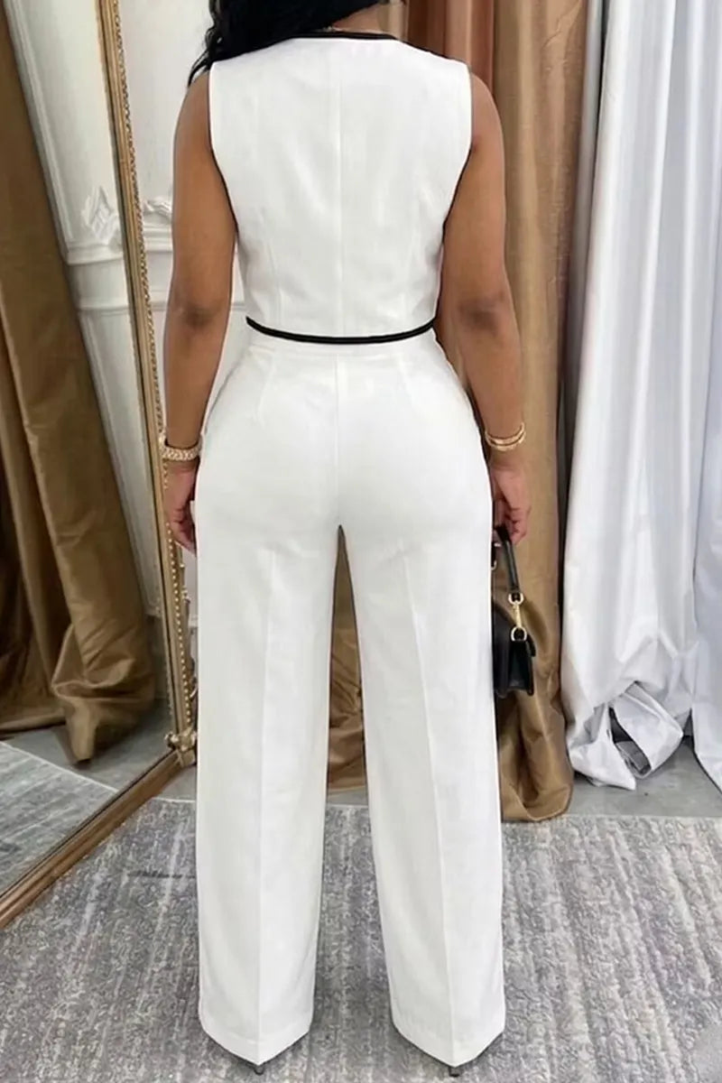 Women's Color Block Cropped Commuter Top Or Wide Leg Pants