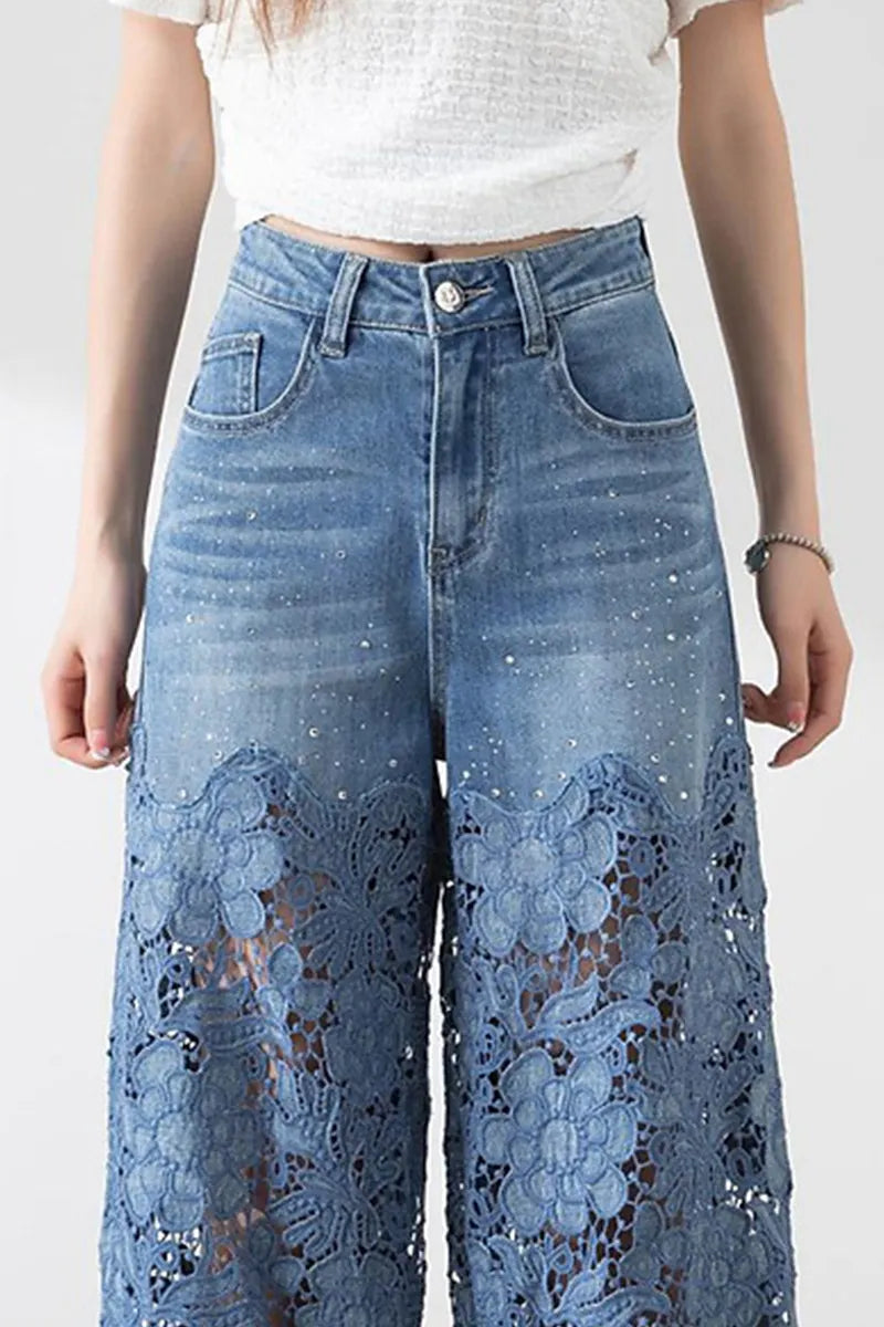 Women' s Lowy Jeans With Lace Insets