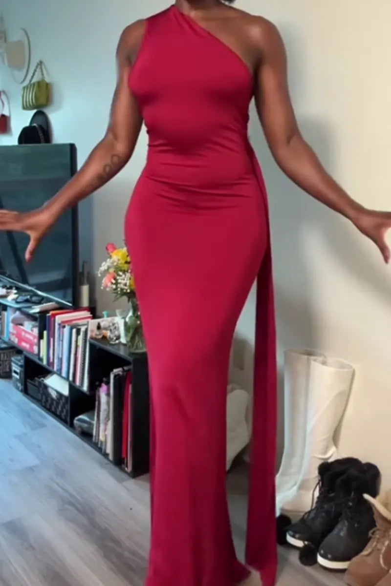 Women's Cutout Ruched Backless Bodycon Maxi Dress