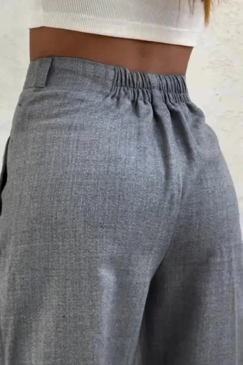Women's Casual Asymmetric Waist commuting Wide Leg Pants