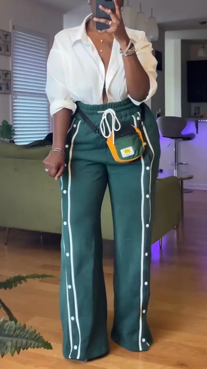 Women Collar Shirt+ Breasted Pants Set