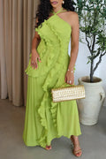Women's Resort Pleated Panel Design Dress
