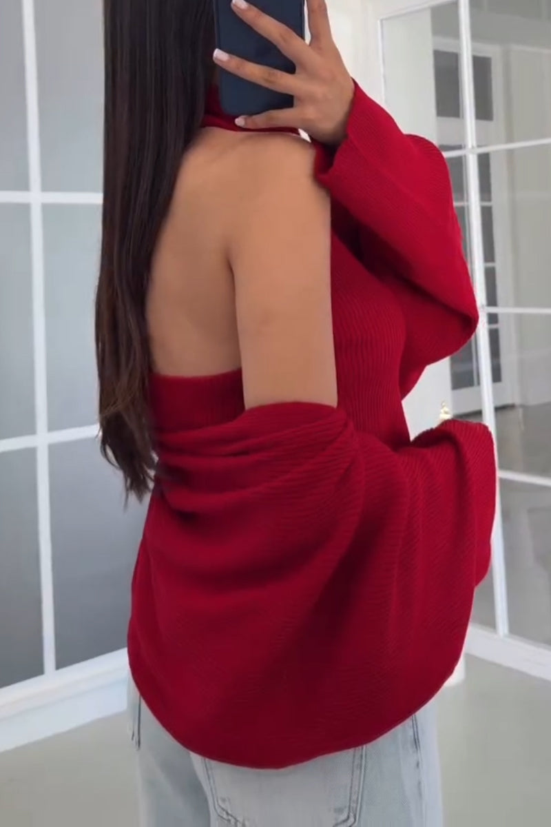 Women's Neck Zip Knit Vest+ Cardigan Casual Top Two-piece Set