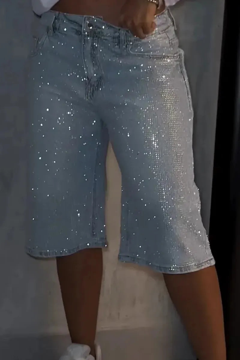 Women's Casual Rhinestone Shorts