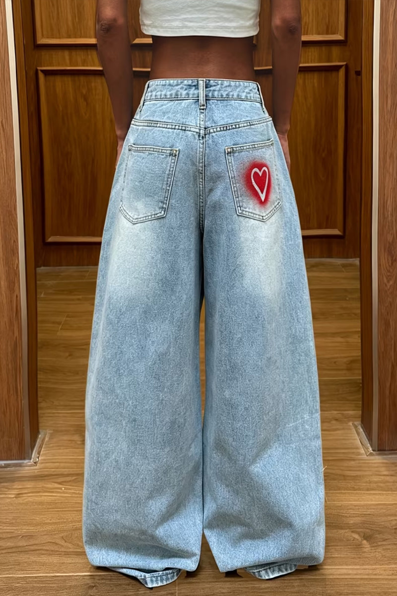 Women's Casual Rhinestone Rivet Decoration Jeans