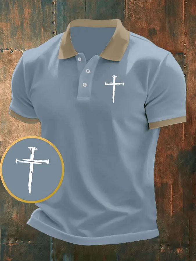 Men's Faith Printed Casual Polo Shirt