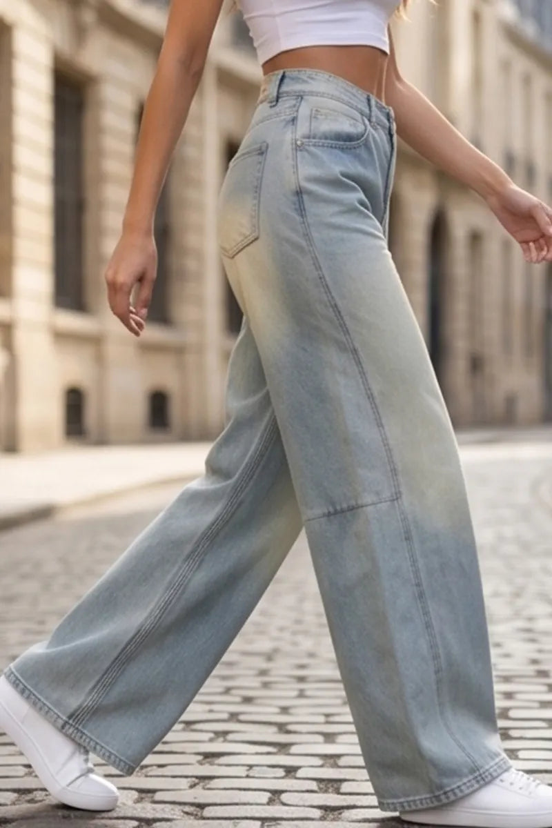 Women's Casual Loose Fit Wide Leg Jeans