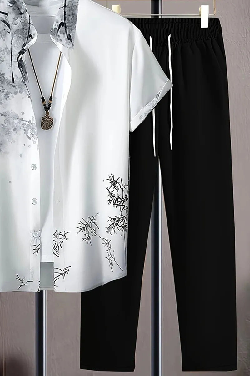 Men's  Ink-Wash Bamboo Summer Casual Shirt Or Pants