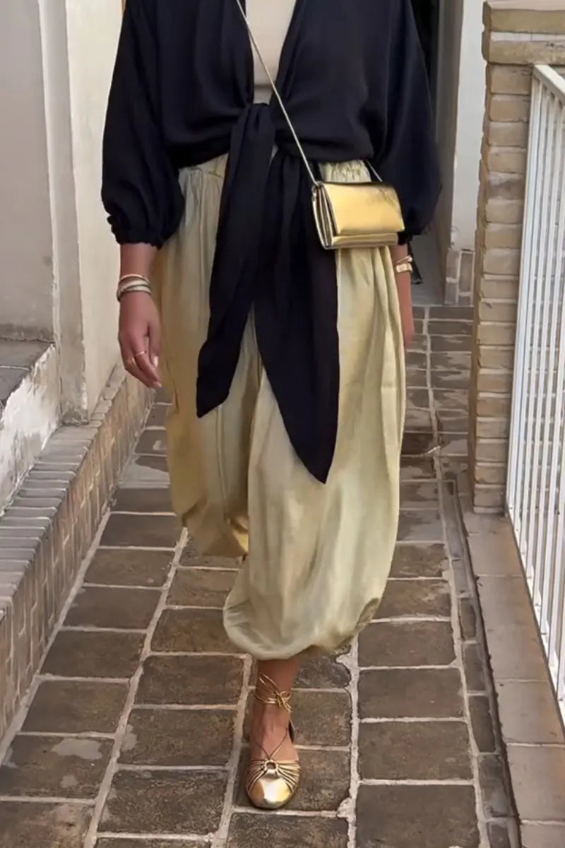 Women's Solid Color Loose Casual Lantern Pants