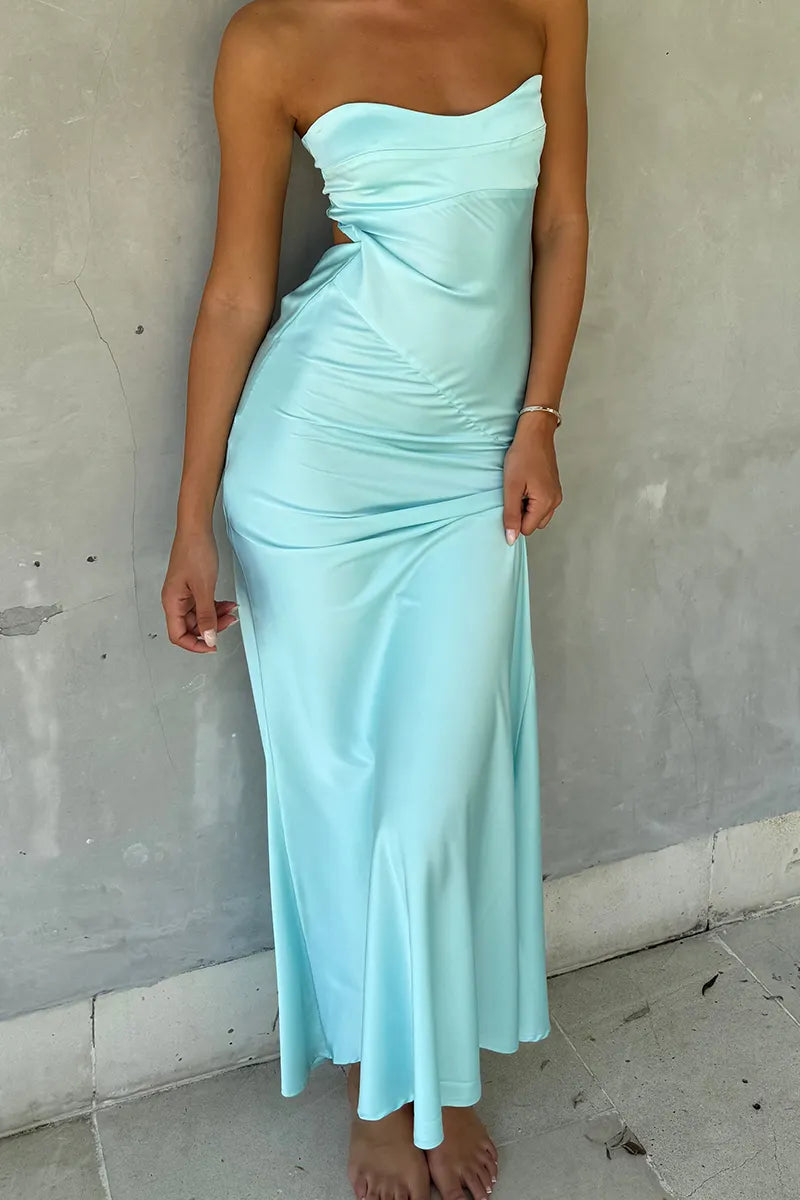 Women's Sexy Cutout Backless Bodycon Maxi Dress