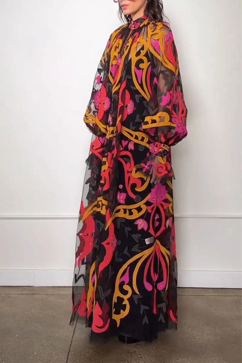 Women Printed Perspective Casual Long Cardigan
