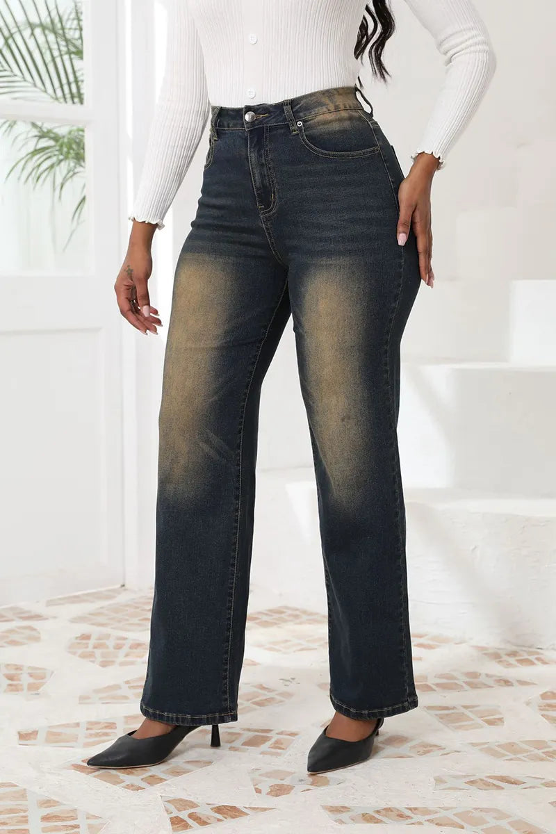 Trendy Slim Fit Straight Leg Casual Jeans