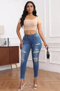 Women’s Mid-Rise Ripped Ankle Jeans