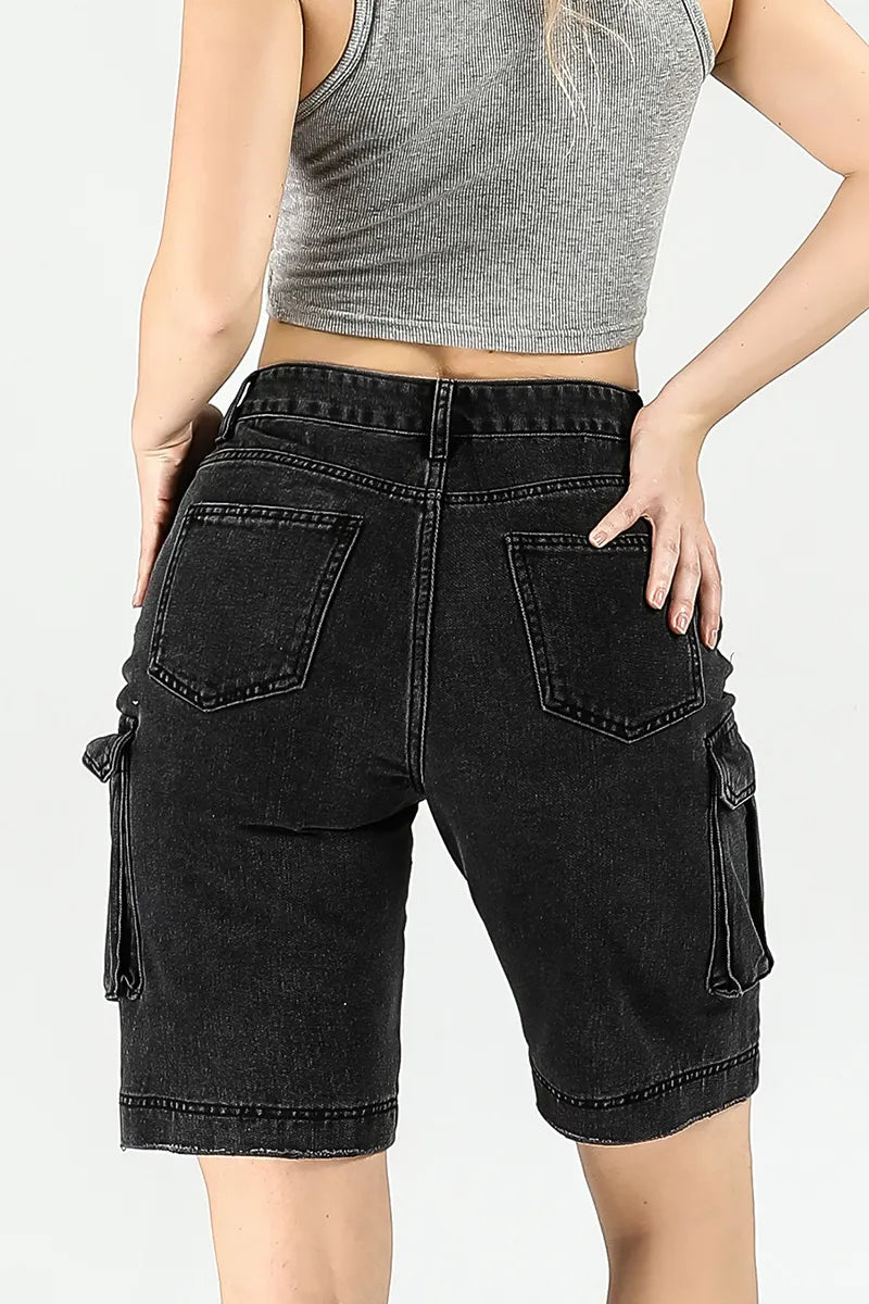 Women's Street Straight Leg Washed Denim Shorts
