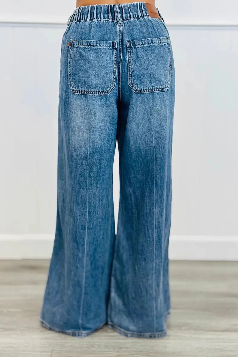 Stylish Ladies' Soft Stretch Wide-Leg Jeans