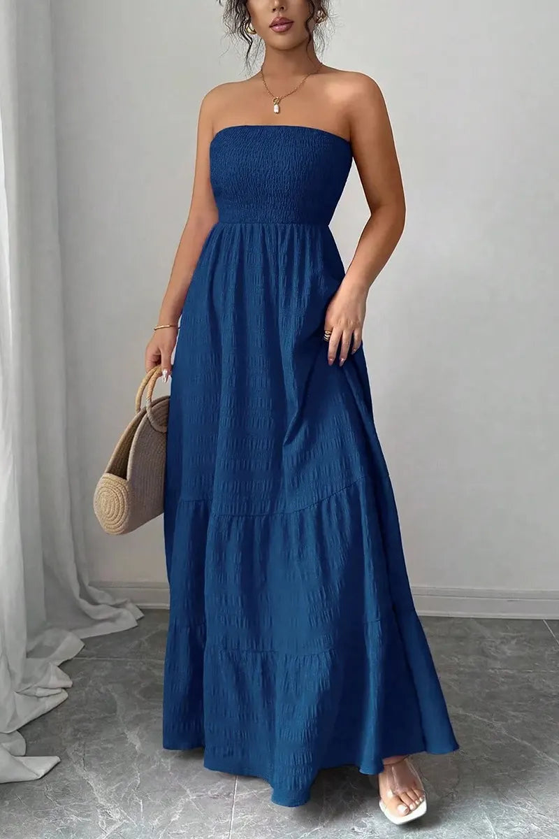 Women's Casual Vacation Stretch Strapless Dress