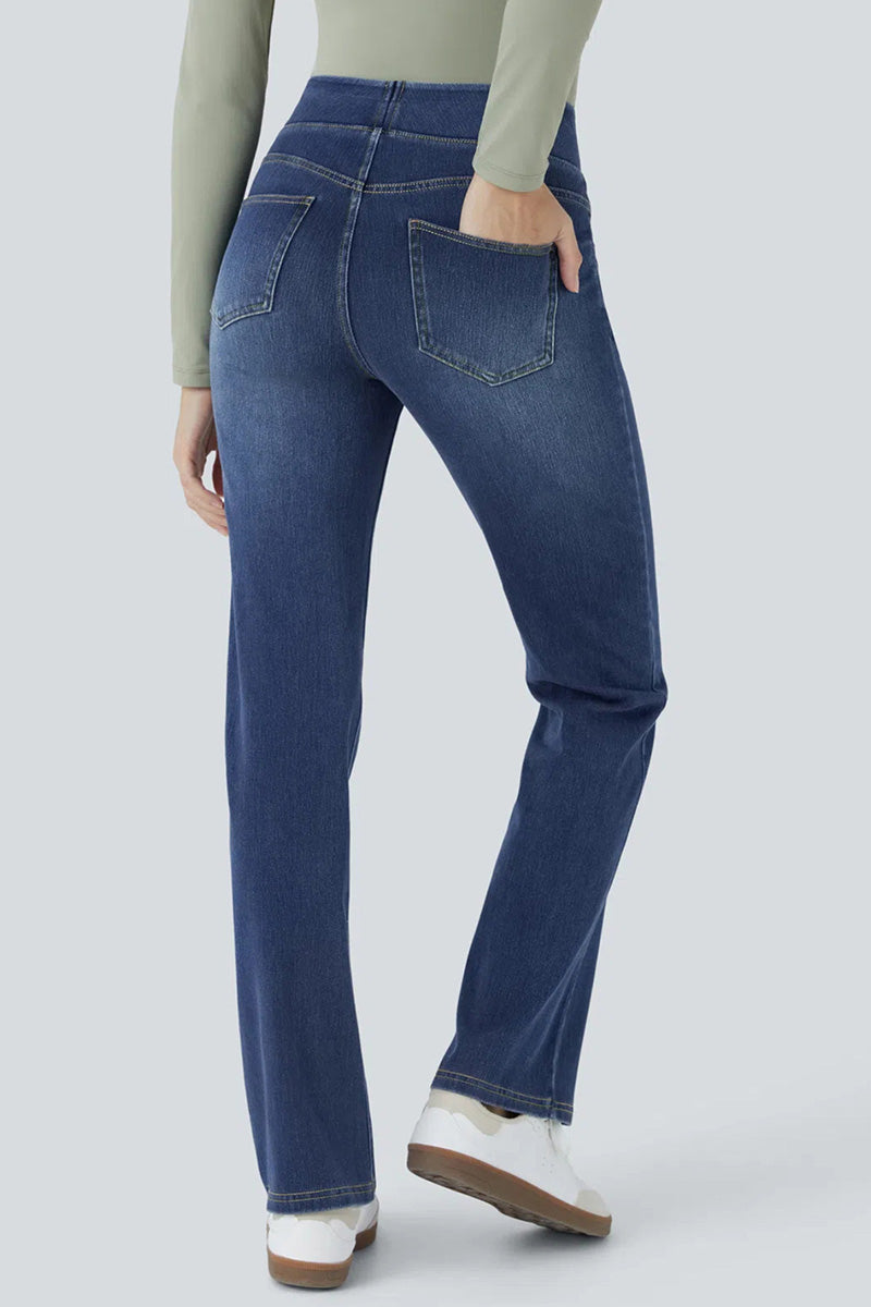 Ladies' Fashion Slim-Fit Draping Jeans