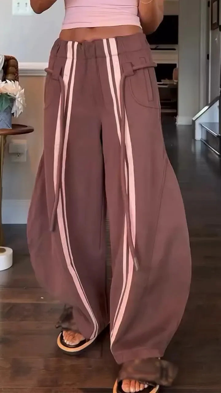 Womens Striped Casual Pants