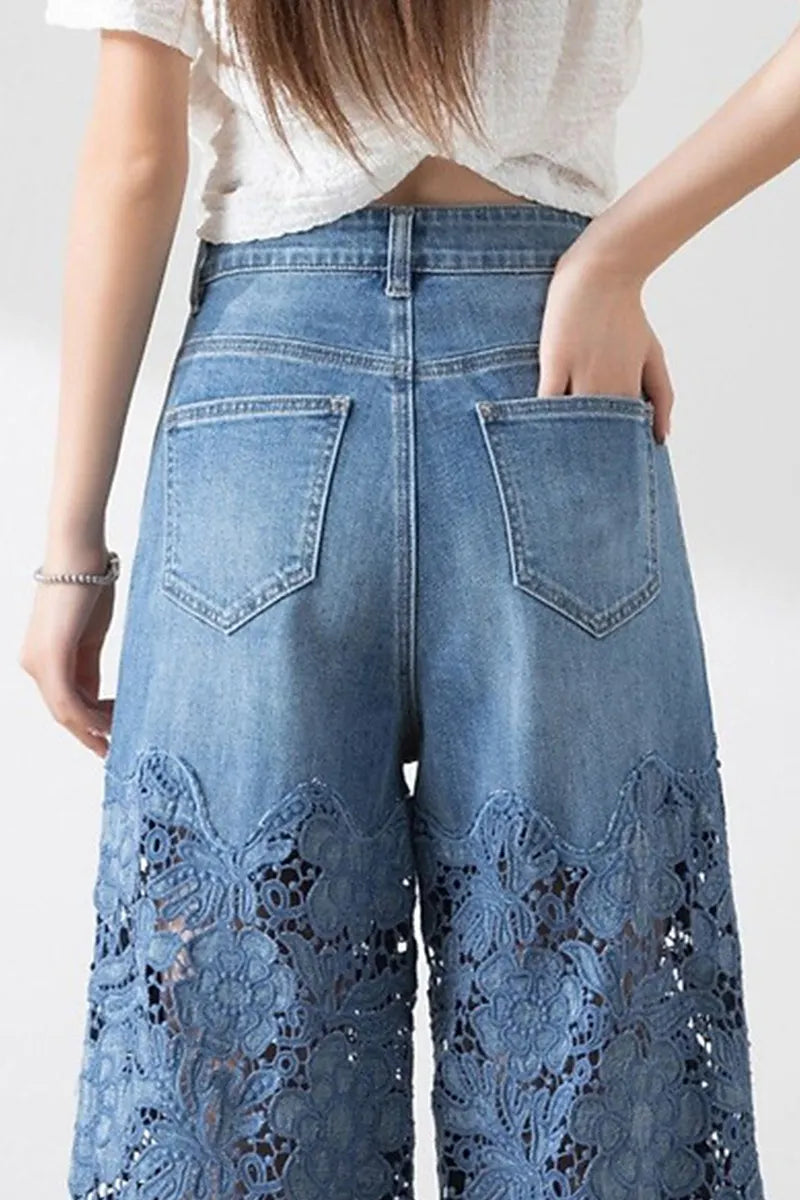 Women' s Lowy Jeans With Lace Insets