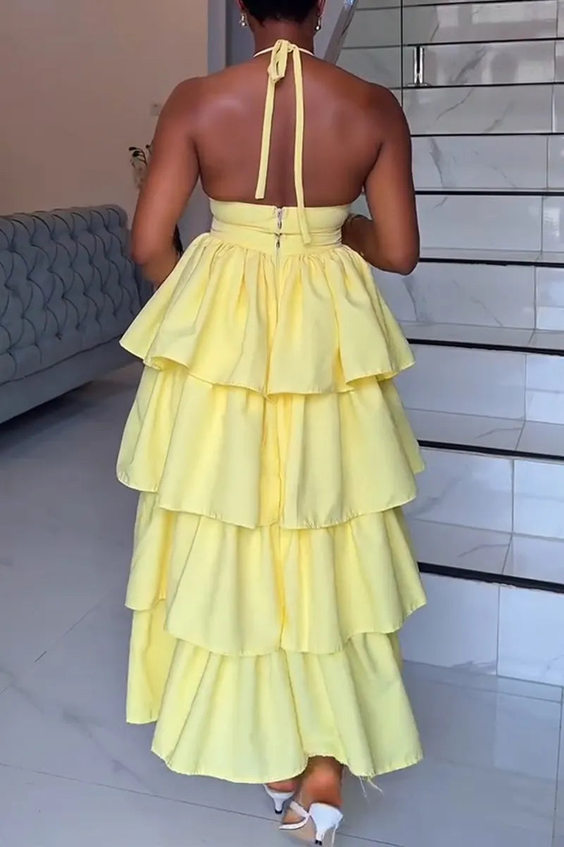 Women's Vacation Vest Tiered Hem Skirt Two-Piece Set