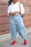 Ladies' Casual Patchwork Sports Jeans