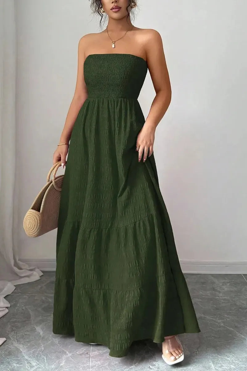 Women's Casual Vacation Stretch Strapless Dress