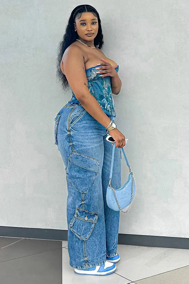 Women's Versatile Jeans With Essential Multi Pocket