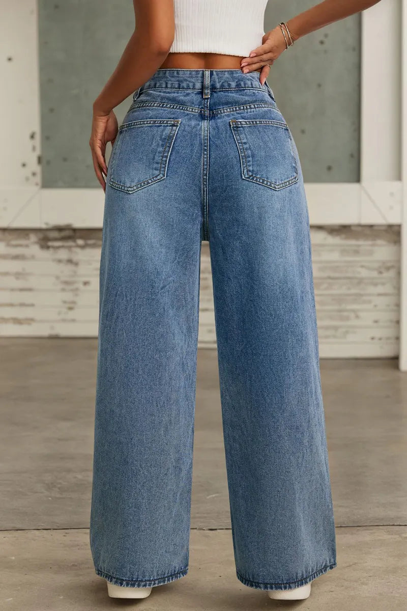 Women's Tie-Waist Design with Rhinestone Studded Jeans