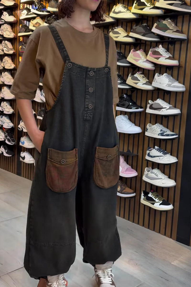 Women's Casual Loose Fit Denim Jumpsuit