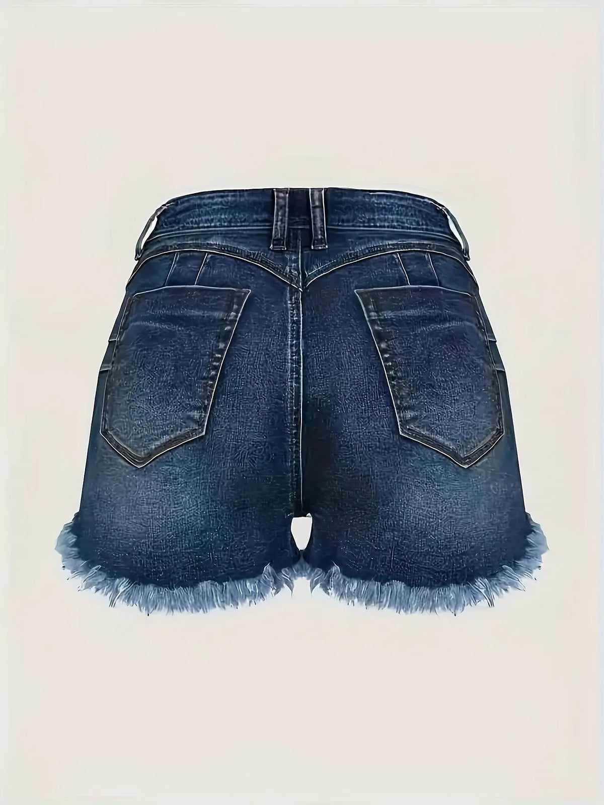 Women's New Button Tassel Raw Edge Casual Denim Shorts